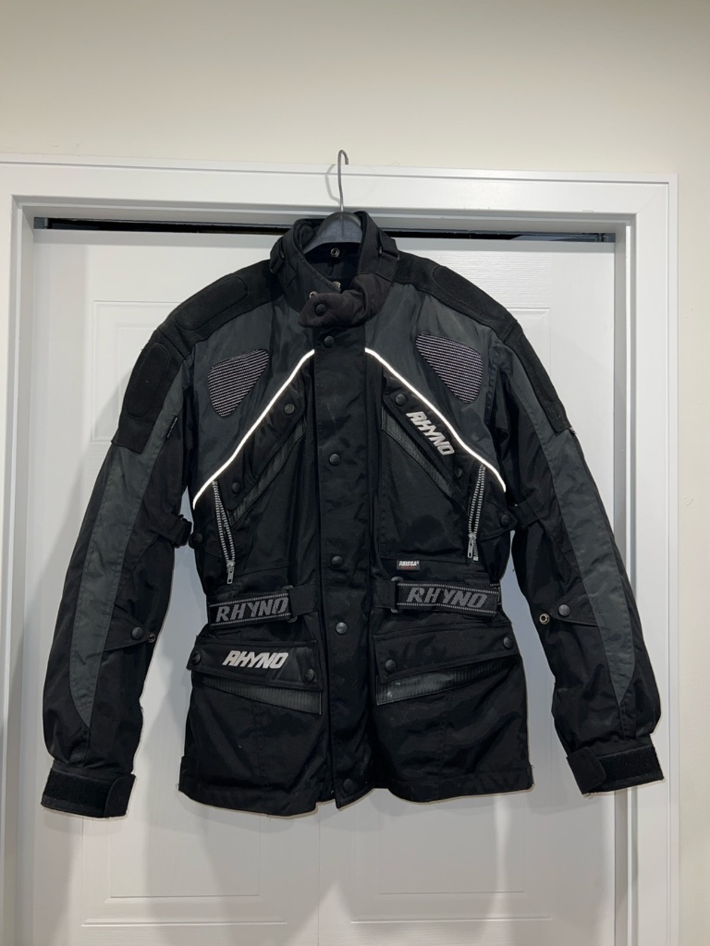 Men's or Womens Korean Black & Gray Performance Motorcycle Jacket